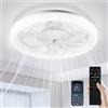 Litglobe Ventilatore da Soffitto con Luce,48cm Ventilatore a Soffitto con Luce Telecomando e APP,Plafoniera con Ventilatore Silenzioso con 6 Velocità/Reversibile,3 Colori Dimmerabile,Tempistica
