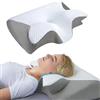 Neksong OrthoSleep - Sollievo che Aspettavi, Ergonomico Cuscino Cervicale in Memory Foam, per Dormire sul Fianco e sulla Schiena (Grigio)