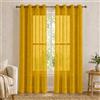 VKZ Tende Trasparenti in Voile con Occhielli, Set da 2 Pannelli 140 x 290 cm, Tende Leggere Filtranti per Soggiorno Camera da Letto,Oro