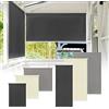 UISEBRT, tenda a rullo per esterni, verticale, avvolgibile per balconi, protezione dai raggi UV (100 x 140 cm, beige)