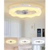 JAYNLT Ventilatore da Soffitto con Luce con Telecomando, 50CM Lampada Ventilatore da Soffitto, 3000K-6500K Dimmerabile LED Plafoniere, 6 Velocità, Memoria, Tempistica per Camera da Letto Soggiorno