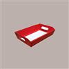 Lucgel Cesto Vassoio Rettangolare Piccolo Regalo Natale in Cartoncino Rosso grafica effetto pelle 220x160H50mm - 10 pezzi -