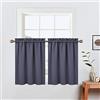 LinTimes Tende oscuranti per il bagno, per finestre piccole, 66 cm x 61 cm, colore grigio scuro, 2 pezzi