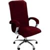 BUERPINKING Coprisedia con bracciolo, rivestimento per sedia da ufficio, rivestimento rimovibile per sedia da ufficio, sedia da computer, sedia girevole (rosso bordeaux, XL)