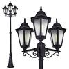 hofstein Lampada da esterno/da giardino Honglong Frost, candelabro, antico/retrò, fusione di alluminio in nero opaco con vetri, lampada da sentiero, 3 bracci, regolabile in altezza, E27, IP44, senza lampadine