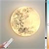 LOGT Lampada da Parete a Forma di Luna LED Interna Dimmerabile con Telecomando 48W Lampada da Comodino Rotonda Decorativa Applique da Parete Notturna Illuminazione da Parete di Sfondo,A,48CM