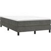 vidaXL Struttura Letto a Rete a Molle Grigio Scuro 120x200 cm Velluto