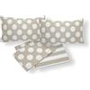 SpazioTessile Completo Letto Set Lenzuola o Federe Fantasia Pois Beige o Azzurro 100% Cotone (Beige, Matrimoniale 160x200)