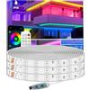 httpsmp Striscia LED RGB da 15 m, IP68, impermeabile, 5 V, funzionamento USB, sincronizzazione musicale, telecomando Bluetooth app/RF, luci per balcone, ponte, campeggio, giardino, camera da letto