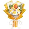 UXORSN Bouquet di Fiori Fatto a Mano All'uncinetto Artificiali Rose Girasole Finta Lavorati a Maglia Fiori Tessuto a Mano Composizione Floreale Finta per Festa Della Mamma Compleanno Laurea Regalo