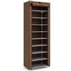 Generico Bdit accessori -Scarpiera Salvaspazio 9 Ripiani 160x60x30 cm - Mobile Porta Scarpe in Tessuto con Copertura Arrotolabile, Struttura in Metallo, Organizzatore per Ingresso Camera Corridoio (marrone)