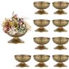 NUPTIO Vaso Fiori Dorati Anticato: 13,7cm Vasi in Metallo per Centrotavola Matrimonio Natale Tavola - Oro Finte Fioriera per Interno Esterno Decorativo Set Da 10
