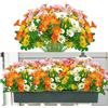 OMIGA 8 Fascio Margherite Finte per Decorazioni Fiori Finti da Esterno Fiori Margherita Artificiali per Garden Decorazioni Esterna Della Cortile Della Finestra di Casa