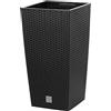 Prosperplast Vaso di fiori Rato 7,2 litri con inserto 17 x 17 x 32,4 cm in colore antracite.