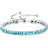 FANCIME Braccialetto con Pietra di Nascita in Argento Sterling 925 per Donne, Bracciale Tennis Classico Bolo con Catena Regolabile, Gioielleria Fine, Regali di Anniversario e Compleanno per Donne