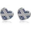 CENWA Piccoli orecchini a forma di cuore scozzese con bandiera scozzese blu e bianca, Rame, Nessuna pietra preziosa