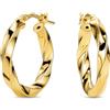 Orovi Orecchini Donna Argento 925 placcati oro 18kt Orecchini a Cerchio con effetto torchon, Made in Italy, gioiello anallergico confezionato in un elegante astuccio portagioie