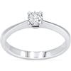 JEWELAB.it - Anello Solitario da Donna Modello Classico con Diamante Naturale 0,24 ct in Oro Bianco 18 kt, misura 14,5