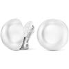 Traveller Orecchini a clip - Senza piercing all'orecchio - Perla Ø 16 mm - color bianco - placcato - 700216