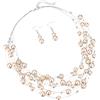 FULU AUTUMN Collana di perle a strati multifilo collane girocollo di perle per le donne gioielli con perline per feste di nozze, 17.1 inches, Perla, Perle sintetiche