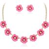 EVER FAITH Collana girocollo in cristallo con fiore di strass, collana estiva da spiaggia e orecchini per le donne alla moda boho party prom gioielli accessori, cristallo