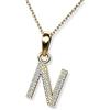 LillyMarie LILLY MARIE Collana In Oro 333 Con Catena A Maglia E Pendente Lettera Con Strass