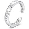 Milacolato S925 Anelli Piedi Donna in Argento Sterling Anelli a Regolabile | Ipoallergenici Anello per il Dito del Piede Opal Star Daisy Gioiello da Spiaggia Estivo Regalo