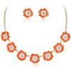 EVER FAITH Collana girocollo in cristallo con fiore di strass, collana estiva da spiaggia e orecchini per le donne alla moda boho party prom gioielli accessori, cristallo