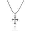 JVillion Collana Pendente Croce Vintage Argento Uomo Y2K Gioielli in Acciaio Inox Streetwear Resistente all'Acqua Non Sbiadisce Idea Regalo (60cm)