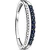 OROVI anello donna Oro 9Kt vero, con Diamanti e Zaffiri - Oro Bianco - Gioielli donna - Gioiello Ipoallergenico - Fatto a Mano