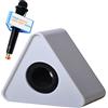 qiqule Microfono personalizzato Logo Live Equipment Box Cube Triangle Interview Box Karaoke mic Bandiere (triangolo Bianco)