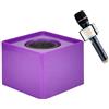 qiqule Microfono personalizzato Logo Live Equipment Box Cube Triangle Interview Box Karaoke mic Bandiere (Viola)