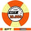 Generico Fiches Ceramica EPT European Poker Tour Replica della prima stagione, Valore 10000, Blister da 25 Fiches, peso 10 Grammi