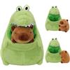 IETWATE Peluche Capybara, grande 30 cm, coccodrillo Capibara, peluche 2 in 1, rimovibile, con bambino nella pancia, simpatico peluche