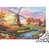 MZLPRWGQKTFD Mulino a Vento Puzzle 1000 Pezzi Carta per Adulti Campo di Tulipani Puzzle per Famiglia Relax Decorazione Regalo 38x26cm/1000pcs