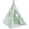 Sunny Alba tenda Tipi per bambini in verde | Wigwam Play Tent con finestre | 120x120x160cm | Con cuscino tappeto