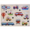 Engelhart - 603005 - Puzzle da Incasso con Bottoni in Legno - Giocattolo Educativo - Alta Qualità - Età 2+ (Il Veicolo)