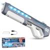 OAUEOR Pistola ad Acqua Elettrica, Potente Pistola Acqua con Assorbimento Automatico per Bambini e Adulti, Luci LED, Tiro Continuo Portata 8m, Giocattolo Acquatico per Spiaggia, Piscina e Giardino (Grigio)