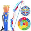 DX DA XIN Tiro con l'arco Giocattolo con Moschettone Regolabile - LED Arco e Freccia con 2 bersaglio 10 frecce 1 cuochi, Tiro a larco per bambini 4-12 anni Indoor Outdoor Sport Giochi Ragazzo Regalo