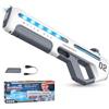 OAUEOR Pistola ad Acqua Elettrica, Potente Pistola Acqua con Assorbimento Automatico per Bambini e Adulti, Luci LED, Tiro Continuo Portata 8m, Giocattolo Acquatico per Spiaggia, Piscina e Giardino (Bianco)