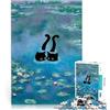 AITEXI Puzzle da 1000 pezzi per adulti Gatto nelle ninfee Monet per il giocattolo di sfida del gioco educativo offerte come regali per tutta la famiglia 52x38cm