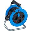 Brennenstuhl Avvolgicavo Standard Baby S con USB/Piccolo avvolgicavo elettrico 3 prese e 2 prese caricatore USB (maniglia, 10 m H05VV-F, per interni, made in Francia) nero/blu