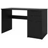 Vladon Logan Desk, scrivania per Ufficio con 2 cassetti e 1 Anta, Nero Opaco/Nero Opaco (129 x 76 x 60 cm)