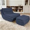 WXJHL Grande Sacco a Fagioli con Poggiapiedi, Riempito con Schiuma Memory Foam Divano da Pavimento per Adulti e Bambini, Poltrona Lounge Casual per Camera da Letto e Soggiorno
