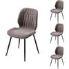 PPkrimnel Set di 4 Sedie da Pranzo per Cucina e Camera da Letto Sedie da Soggiorno Imbottite con Motivo a Nido D'ape in Tessuto Ciniglia Sedie Ergonomiche Con Gambe Metalliche Colore Marrone