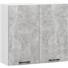 AKORD | Pensile da Cucina a Parete - Oliwia 80 cm H720 | 2 Anta Armadio da Cucina | Componibile Mobili da Cucine Armadi | Pannello laminato | 80 x 30 x 72 cm | Bianco & Cemento