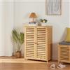 [en.casa] Armadietto Scarpiera 87,5 x 66 x 33 cm Portascarpe a 2 Ante e Scomparti Armadio in Bambù color Naturale
