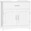 EUGAD Mobiletto da bagno, mobiletto per vanità, mobiletto da bagno bianco con cassetti, ripiano regolabile, mobiletto per lavabo in piedi, MDF, 60x30x60 cm