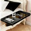 Aicharynic Mensola da comodino: comodino, ripiano pieghevole a clip, per camera da letto, per camera da letto, vassoio con passacavi, 32 x 23,3 x 5,3 cm