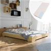 smartwood Letto 160x180 cm con Materasso & Rete, Legno, TILA 7 | Telaio letto matrimoniale, compensato pino FSC, portata 300 kg, montaggio facile, bordi arrotondati, stile scandinavo
